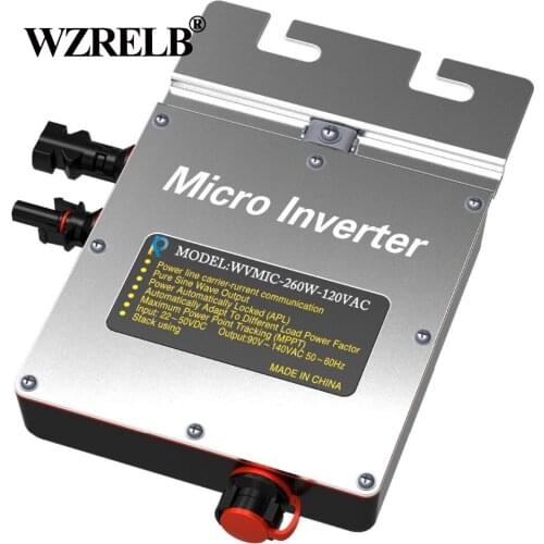 WZRELB Waterproof Micro Gird Tie Solar Inverter 260W Line Communication