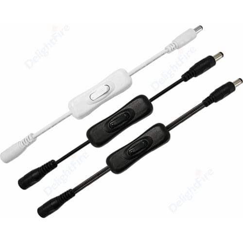 Light Inline Switch Power Cable 5.5mm x 2.1mm 12V DC Connector ON OFF Jack Power Adapter Cable For CCTV Camera LED Strip Lamp
