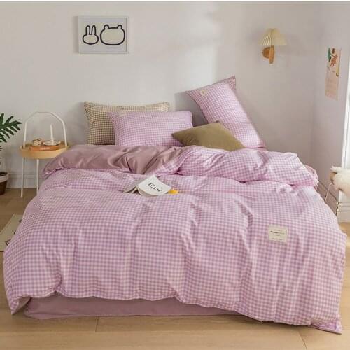 Papa&Mima Yellow Plaids Geometric Lines Duvet Cover Set Microfiber Queen King Size Bedding Bedlinens Flat Sheet Pillow Cases