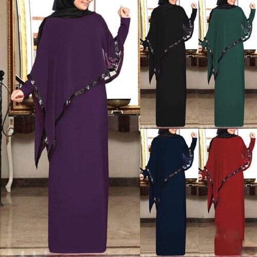 6Colors Eid Ramadan Womens Long Muslim Dress Abaya Dubai Turkey Pakistan Vintage Islamic Clothing Ladies Fashion Party Dresses