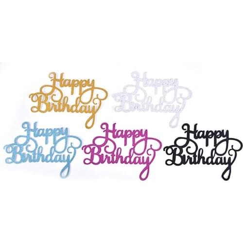 10pcs Glitter Paper Cake Topper Cupcake Birthday Party Happy Birthday Decoration