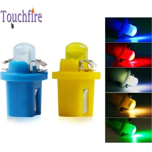 100Pcs/lot T5 B8.5D B8.5 1SMD LED Car COB Dashboard Light Automobiles Instrument Light Bulbs 12V White Blue Yellow Red Green