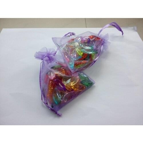 1000pcs 10*15 Purple gift bags for jewelry/wedding/christmas/birthday Organza Bags with handles Packaging Yarn bag