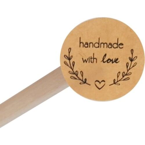 160pcs/lot Cute Love garland handmade with love Kraft paper white transparent DIY Hand Made For Gift Cake Baking Sealing Sticker