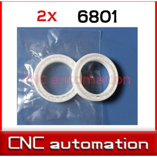 2pcs full Zirconia ZrO2 6801 ceramic Radial shaft Ball Bearings 12*21*5mm