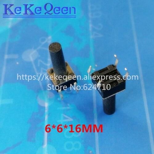 500PCS Push Button Switches 6mm*6mm*16mm DIP-4 6x6x16mm Tactile Switches Push Button Tact Switch 6*6*16mm Micro Switch