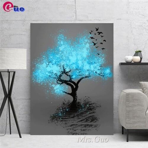 Full Square/Round Drill 5D DIY Diamond Painting Abstract Landscape" Fluorescent Tree " 3D Embroidery Cross Stitch 5D Home Decor