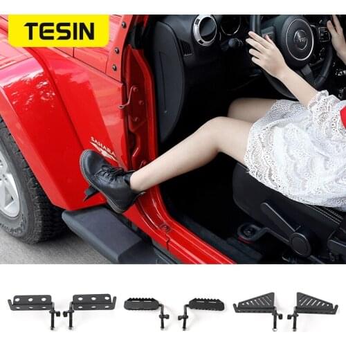Car Exterior Side Door Foot Pegs Pedal Metal Foot Rest Pedals Plate for Jeep Wrangler JK JL 2007- 2019 Car Exterior Accessories