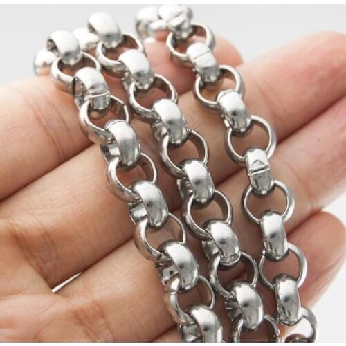 4/6/8/10mm Wide Chain Punk 316L Stainless Steel Silver Color Round O Chain Necklace Titanium steel Chain Necklace 18-40inch