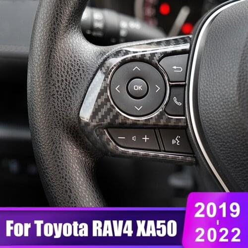 For Toyota RAV4 2019 2020 2021 RAV 4 XA50 Car Steering Wheel Button Panel Cover Trim U type Sticker ABS Plastic Accessories