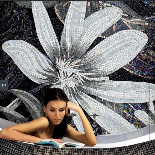 Fireworks home decorative flower wall mural mosaic pattern picture glass art tiles B4014
