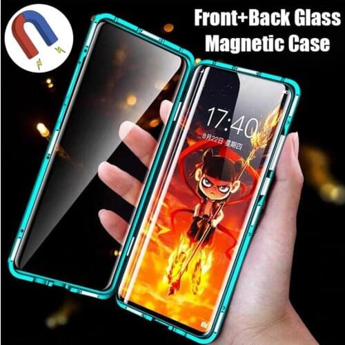 Double Side Glass Magnetic Metal Case For Samsung Galaxy S10 S9 S8 S20 Plus S21 Ultra Note 20 10 9 8 A12 A52 A32 A72 M31 Case