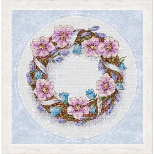 Elegant summer wreath 38-39 Cross Stitch Set Cross-stitch Kit Embroidery Needlework Craft Packages Cotton Fabric Floss