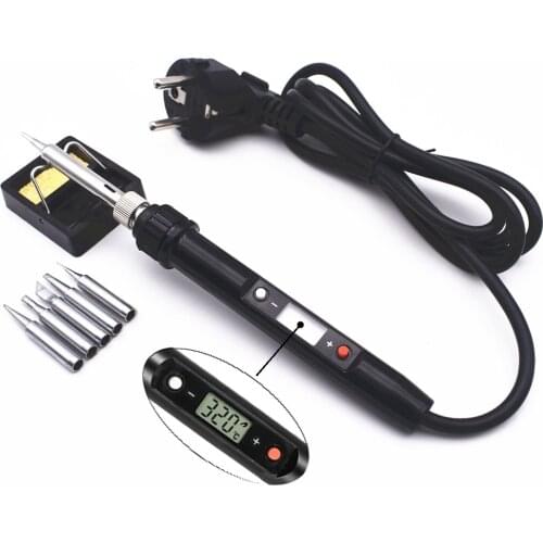 Electric Soldering Iron Set 80W 220V EU / 110V US Plug Adjustable Temperature LCD Digital Display Welding Repair Tools