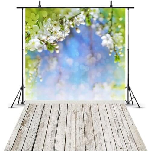 Wood Spring Festival Photo Background Green Grass and Flowers Backdrop for Baby Newborn Photography Photo