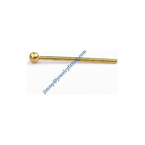 Jewelry Making findings Raw brass Ball Pins Scarf Pins jewellry findings 0.6*12mm with 1.5mm ball shipping free