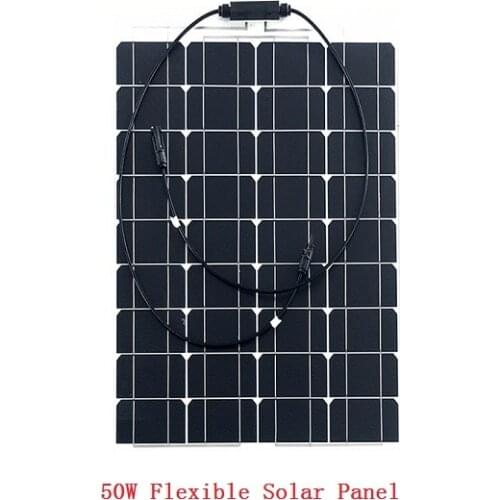 50W 18V Solar Battery Flexible Solar Panel for Fishing Boat Cabin Camping