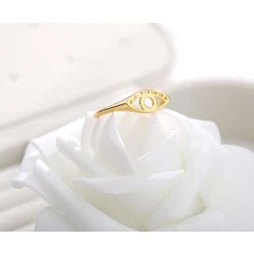 Hollows Evil Eye Ring Femme Gold Color Hamsa Rings Jewelry For Women Men Birthday Gift Stainless Steel Mujer Bijoux Bijuterias