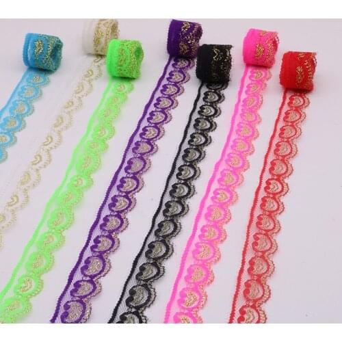 22mm Width Lace Trim 10 Yards Lace ribbon for Sewing Craft DIY Wedding Applique Floral Sewing Dress Bridal Multiple Color