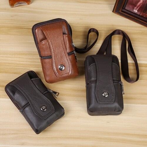 Tilorraine 2021 new leather mobile phone bag mens multifunctional leather waist bag Single crossbody shoulder messenger Bag