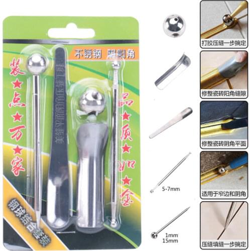1 Set (5pcs) Tile Beauty Seam Construction Tool Set Tile Gap Cleaning Corner Angle Scraper Gap Manual Grout Pump Flooring Tools