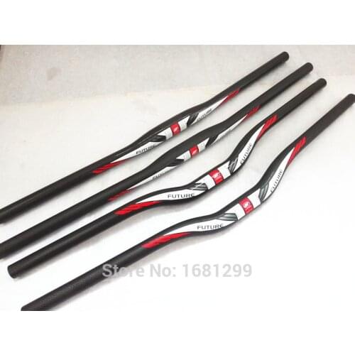 New FUTURE Mountain bike 3K full carbon handlebar flat/rise carbon bicycle handlebar MTB bike parts 31.8*600-740mm Free shipping