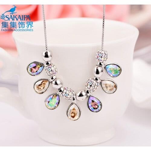 Fantastic Dragon Water Drop Pendant Necklace For Women Gift Jewelry Austrian Crystal Necklace NA410011
