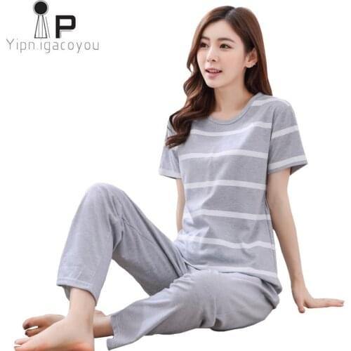Pajamas For Women Set Summer Autumn 2021 Plus Size Kawaii Cotton Home Clothes Women Sleepwear Cartoon Female Homewear Pijama 3XL