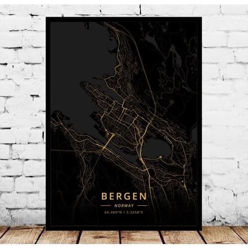 Bergen Fredrikstad Kristiansand Oslo Randaberg Sandvika Stavanger Trondheim Norway Poster