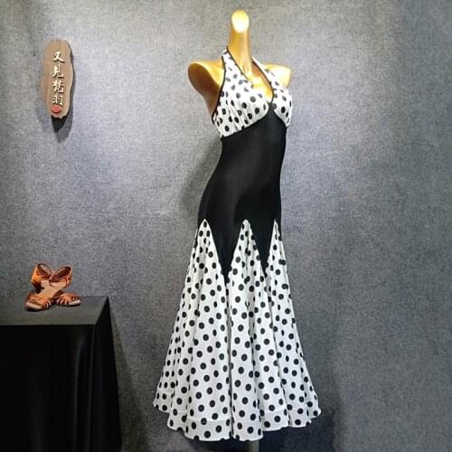 Waltz dresses dance ballroom costumes standard ballroom dancing dresses fringe Dot spots swing dance costumes dance wear women