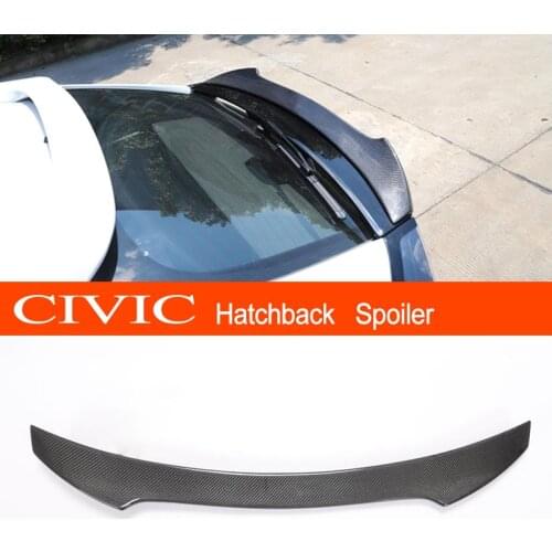 Suitable for Honda 10th Civic Hatchback Carbon Fiber / ABS 2016 2017 2018 2019 2020 2021 Spoiler Car Roof Top Wing Lip Spoiler