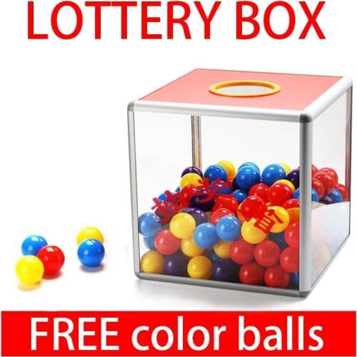 Transparent Lucky Box Removable Promotional Aluminum Alloy and MDF Lottery Box Party Supplies (25x25x25cm)