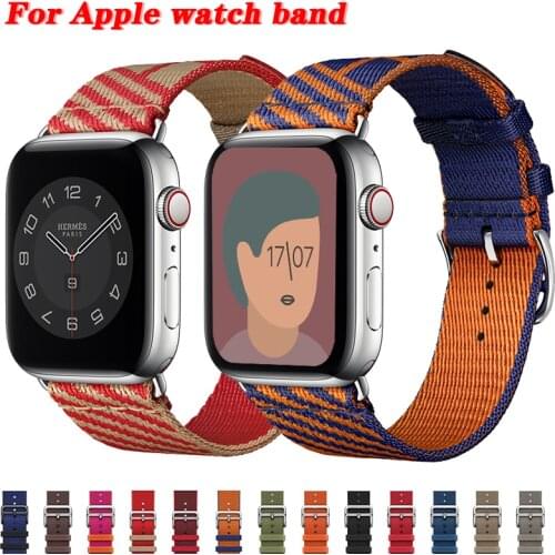 New nylon Strap For Apple Watch band 44mm 40mm Loop watchband Nylon Breathable Bracelet for iWatch Series 6 SE 5 4 3 38mm 42mm