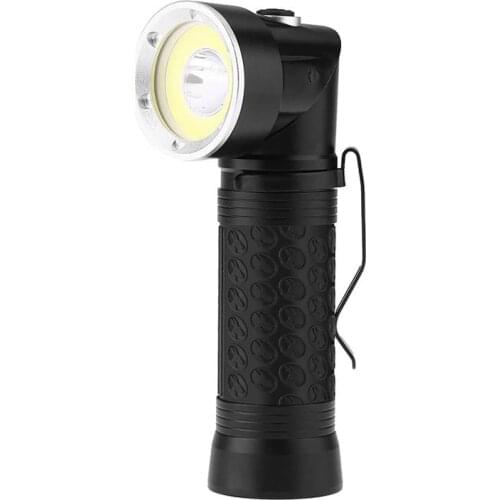 Led Angle Torch 90°Foldable Portable Handheld Bright Flashlight T6+COB LED Torch 4 Mode with Clip & Magnet