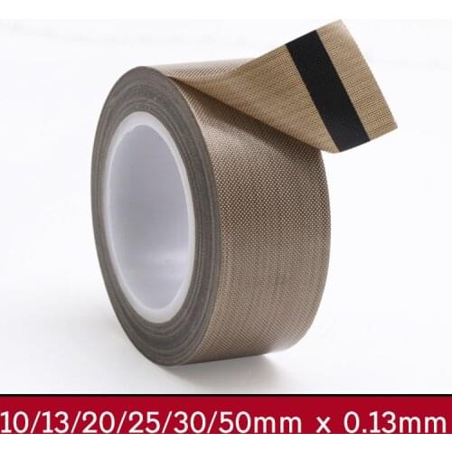 10 13 20 25 30 50 x 0.13mm PTFE Adhesive Cloth Insulated Vacuum Seal Machine High Temperature Resistant Electric PTFE Tape 10m