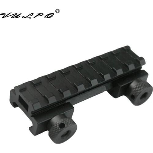 VULPO Flat Top 1/2(0.5)&quot High See through 8-Slot Med-Profile Super Compact Riser Mount Picatinny Rail