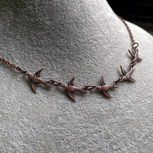 Vintage Swallow Bird Link Necklace New Fashion Creative Gift for Women Girls Wild Clavicle Jewelry