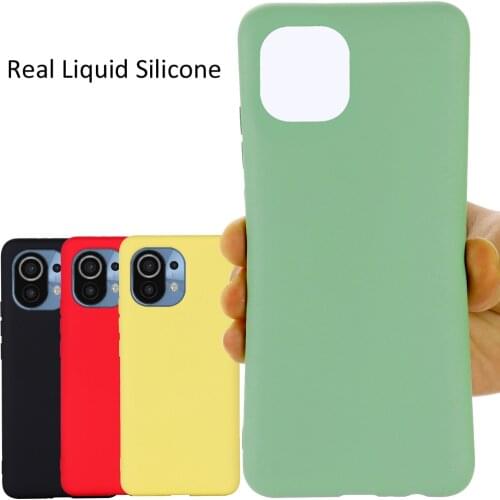 Liquid Silicone Case For Xiaomi Mi 11 Lite Soft Gel Rubber Protector Matte Cover