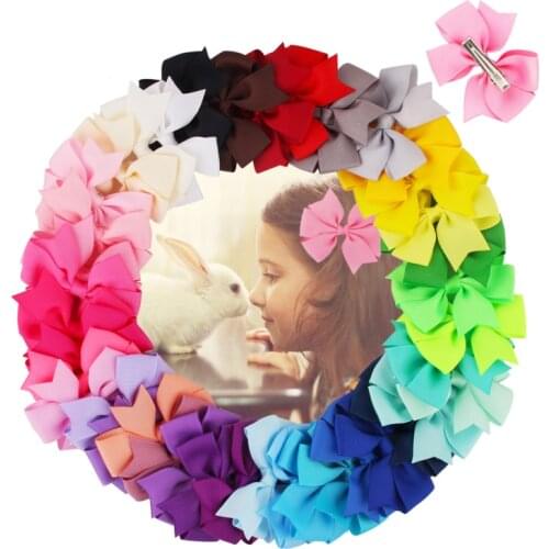 10PCS/Mix Grosgrain Ribbon Bows Hair Clips For Girls Cute Baby Colorful Hairpin Boutique Headdress Fashion Hair Accessories