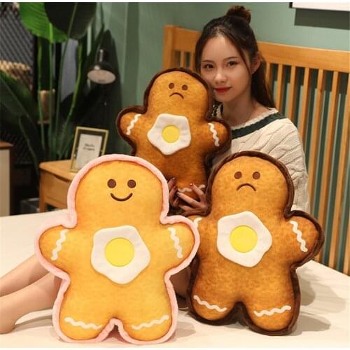 30/40/50 CM Plush Biscuit Man Toys New Style Cartoon Egg Baker Doll Pillow Seat Cushion Women Kids Girl Birthday Gift