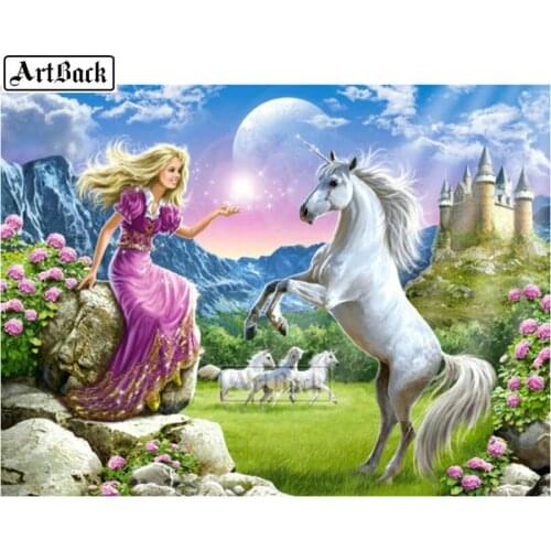 5d diy diamond painting unicorn girl kit full square drill 3d diamond embroidery animal mosaic artwork gift SE140
