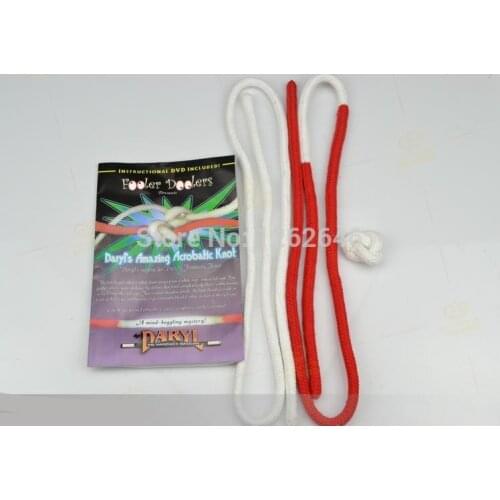 Free shipping! Amazing Acrobatic Knot By Daryl Jumping Knot of Pakistan Carrick bend Magic Rope Stage Magic Props,Close up Magic