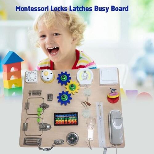 Montessori Locks Latches Board Toddler Educational Board Toy 1-3 - Locks And Latches Baby Activity Board - Toddler Toys