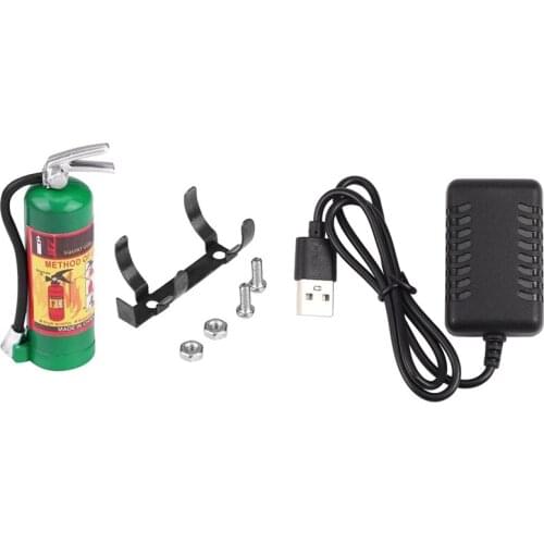 7.4V 2000Mah 5Cm XH-3P Quick USB Charger & RC Decoration Metal Mini Fire Extinguisher For Axial SCX10 90046 Traxxas TRX4