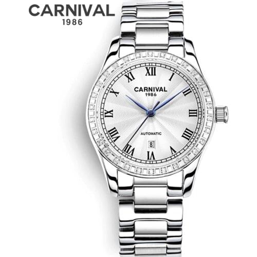 Watch Women luxury Fashion Casual 30m waterproof Automatic mechanical watches steel strap sport Ladies elegant wrist watch girl