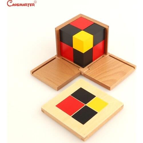 Wooden Toys Teaching Montessori Algebraic Binomial Cube Box Materials Wood Math Block Kids Preschool Montessori Student MA091-3