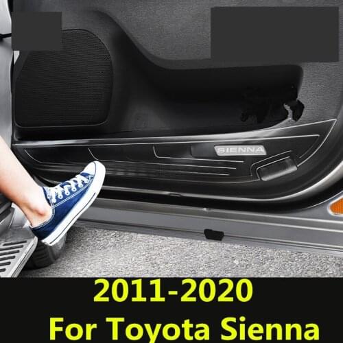For Toyota Sienna 2011-2020 Car door anti-kick plate anti-kick pad stainless steel door speaker ring anti-kick decorative frame
