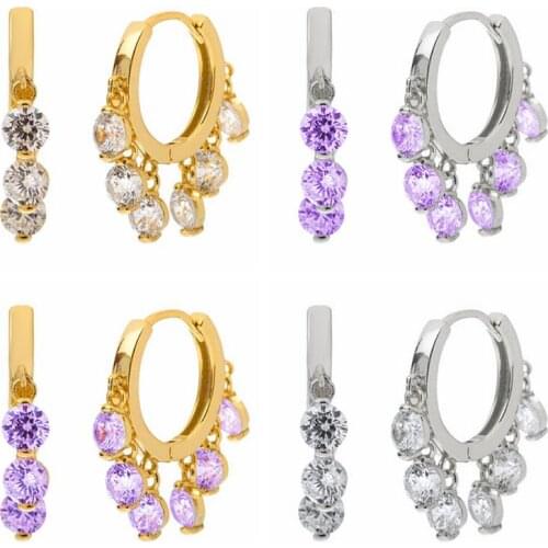 925 Sterling Silver Exquisite Earrings Luxury Sparkling Hoops Earring For Woman Lovers' Engagement Fashion Pendant Earring