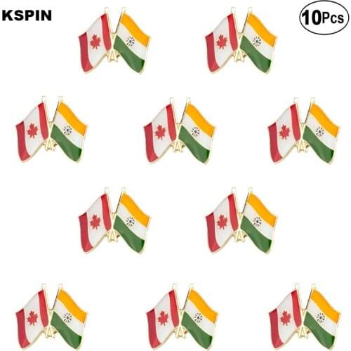 Canada & India Flag Lapel Pin Flag badge Brooch Pins Badges 10Pcs a Lot