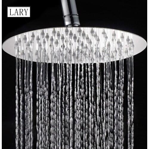 LARY Rainfall Shower Head 304 Stainless Steel Ultrathin Good Quality Shower Head for Bathroom Silvery 6/ 8/10/12 In Round Square